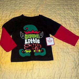 🌼 🎄Christmas Tee Shirt Baby Boys Size 12 months New NWT Grandma’s Little Elf
